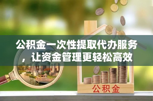 光泽公积金一次性提取代办服务，让资金管理更轻松高效